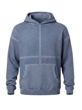 Elwood Cotton Pullover Hoodie Mens XL Oversized Vintage Indigo Wash Blue NWT